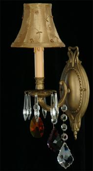 Crystal chandelier - Chandelier Antique Brass-color crystal