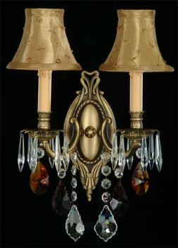 Crystal chandelier - Chandelier Antique Brass-color crystal
