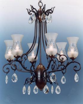 Lustre en cristal - Lustre Brune Rouille-cristal Murano