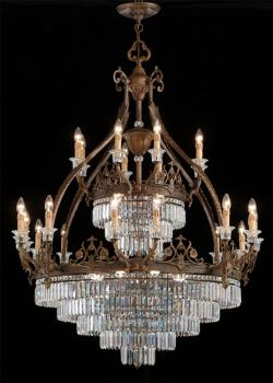 Lustre en cristal - Lustre Brune Rouille-Full Leaded Crystal