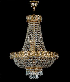 Crystal Chandelier - Old Gold Chandelier - Full Leaded Cristal