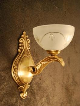 Chandelier brass and glass -  ANTIQUE BRASS ACID ETTECHED GLASS
